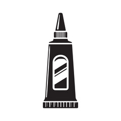 Glue Stick Silhouette Vector Illustration, Solid White Background.