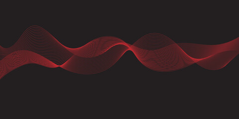 Modern multicolor gradient flowing wave lines, Parallel lines of vibrant color, Stylized line art background, curving and wavy gradient lines against a black background.	