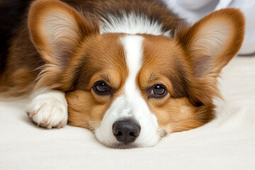 Vet examines pet dog for health check in a warm, friendly clinic environment