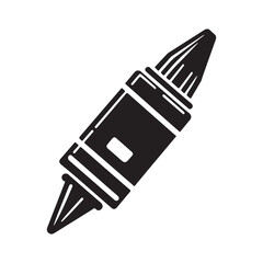 Glue Stick Silhouette Vector Illustration, Solid White Background.