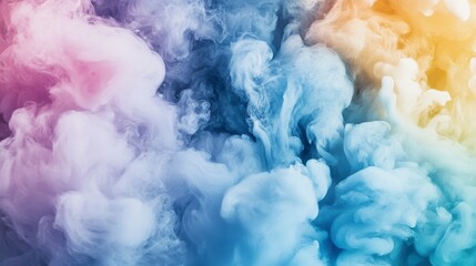 Fototapeta premium Abstract Pastel Ink Swirl in Water Dreamy Blue, Pink and Orange Hues