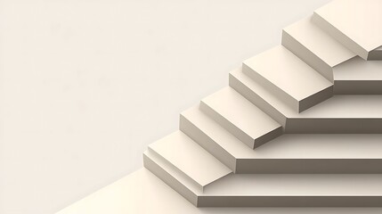 Beige Staircase with Abstract 3D Render.