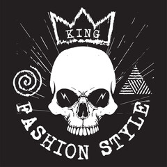 Die Vintage Skull Motorcycle T-Shirt Design New York