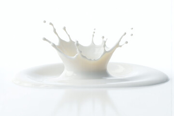 splash of milk on a white background