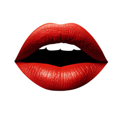Obraz premium Red lipstick kiss mark clipart on a transparent background PNG