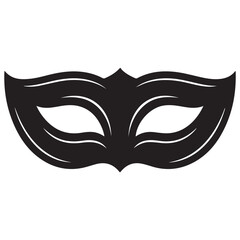 mask one line Vector Black silhouettes design element. with white background
