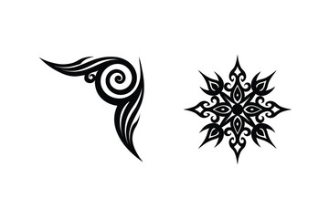 Black Tribal Tattoo Designs Set On A White Background Vector Illustration