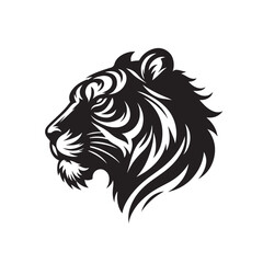 Tiger head silhouettes vector illustration