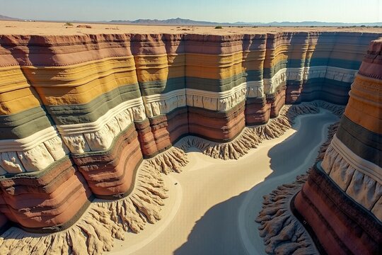 Sediment Stratification in Canyon Walls
