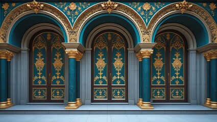 Obraz premium Luxurious Interior Design with Decorative Arches and Panels 