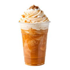 Creamy pumpkin spice beverage topped with whipped cream and spices