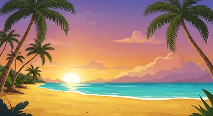 Obraz premium Sunset's Golden Embrace AI Generated