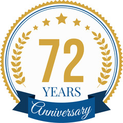 Logo 72 Years Anniversary Celebration Design Template.