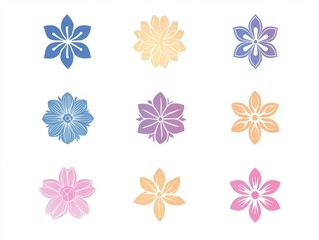 Obraz premium set of vector flowers