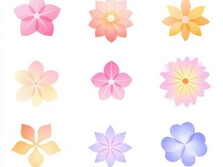 Obraz premium set of colorful flowers