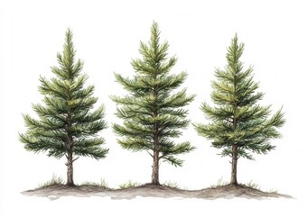 fir tree isolated on white