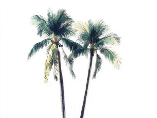 palm tree isolated on white