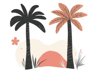 vector illustration of a tropical island