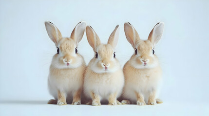 Obraz premium Three Adorable White Rabbits