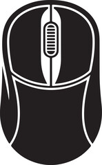 Simple Black and White Computer Mouse Icon Illustration