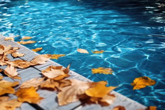 Pool Cleaning Concept with Leaves Removal Tool