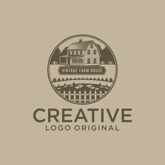 Vintage Farm Buildings  vector illustration