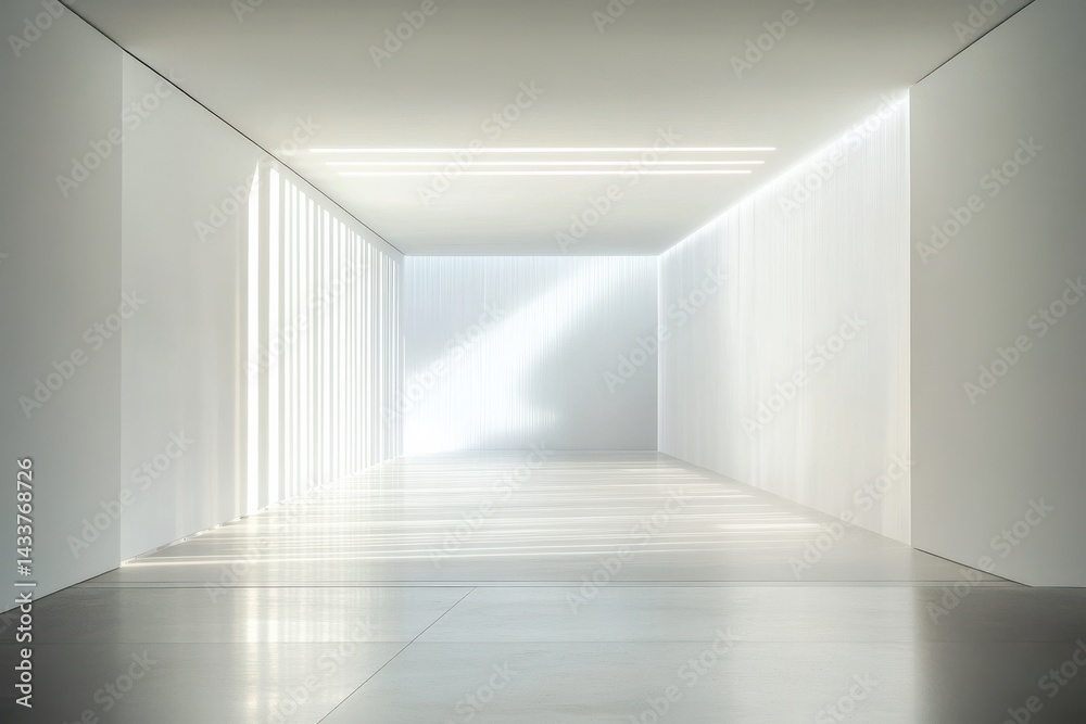 Leinwandbilder a bright, pristine interior hall with diffused natural light and minimalist architectural lines, cre