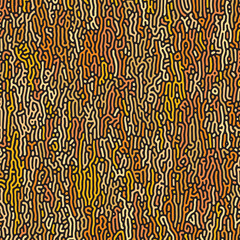 ABSTRACT ORANGE COLORFUL LINES TURING PATTERN ROUGH DESIGN REACTION DIFFUSION DARK BACKGROUND VECTOR GOOD FOR WALLPAPER, COVER,POSTER 