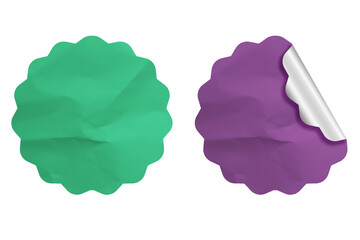 Blank Glued Paper Sticker Tag Label Texture Set