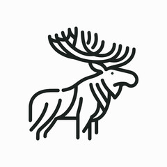 A simple, graphic depiction of a moose.