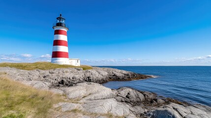 Fototapeta premium Coastal lighthouse on a sunny day