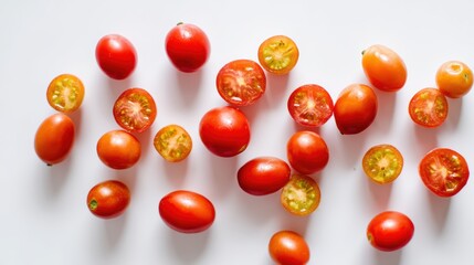 Fresh and Vibrant Cherry Tomatoes on White Background for Culinary and Food Photography