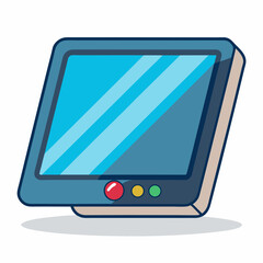 Retro Television Vector Illustration With Buttons And Screen Display Icon