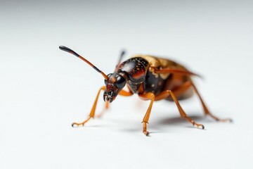 Naklejka premium Close-up of a single insect on plain white background, invertebrate, bug