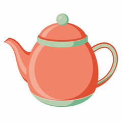 Obraz premium Isolated Illustration Of A Colorful Teapot With Handle And Spout For Tea Preparation