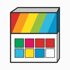 Colorful Palette With Paints In Box For Artistic Projects And Designs