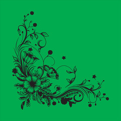 Floral Decorative Frame Background,Black and White Floral Border Design,Elegant Swirl Floral Frame,Vintage Floral Ornament Background,Floral Vector Frame Illustration,Abstract Floral Corner Design