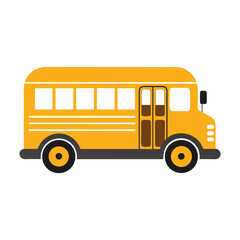 school bus silhouette icon clean on white background.