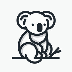 A stylized graphic koala, perfect for logo design.
