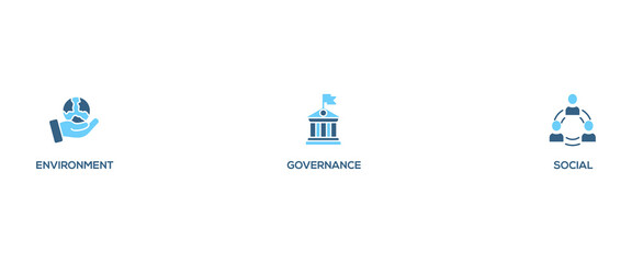 ESG banner web icon set vector illustration for Environment Social Governance of corporate sustainability performance for investment screening