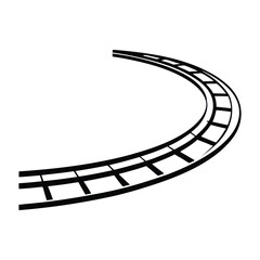 Fototapeta premium vector curved railroad icon.