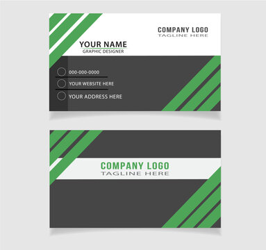 Set of modern business card print templates. Personal visiting card with company logo. Vector illustration. Stationery design .