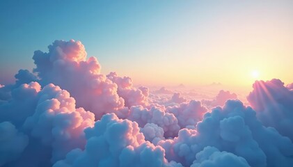 Subtle gradient sky, clouds seamlessly looping , air, vibrant, digital