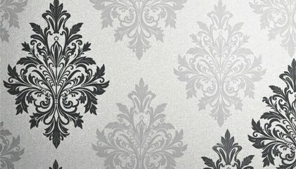 Subtle gray damask pattern with a textured linen effect , interior design, elegant
