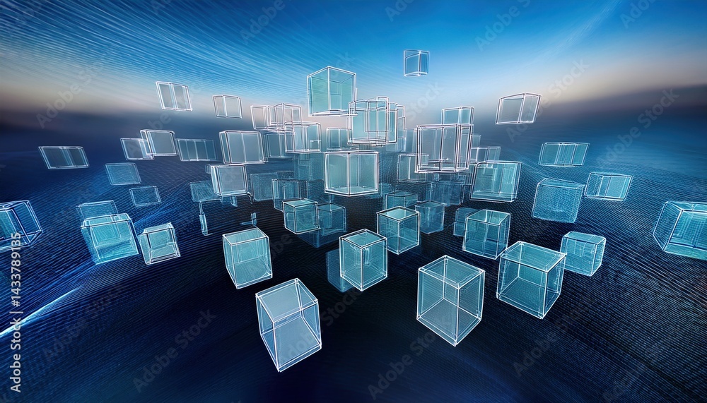 Poster dynamic 3d graphic visualization digital space data representation virtual environment aerial view i