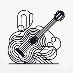 A stylized, abstract image of a guitar, with flowing lines representing music.