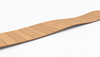 Curved wooden walkway installation outdoor park landscape design natural environment aerial view creative pathway concept