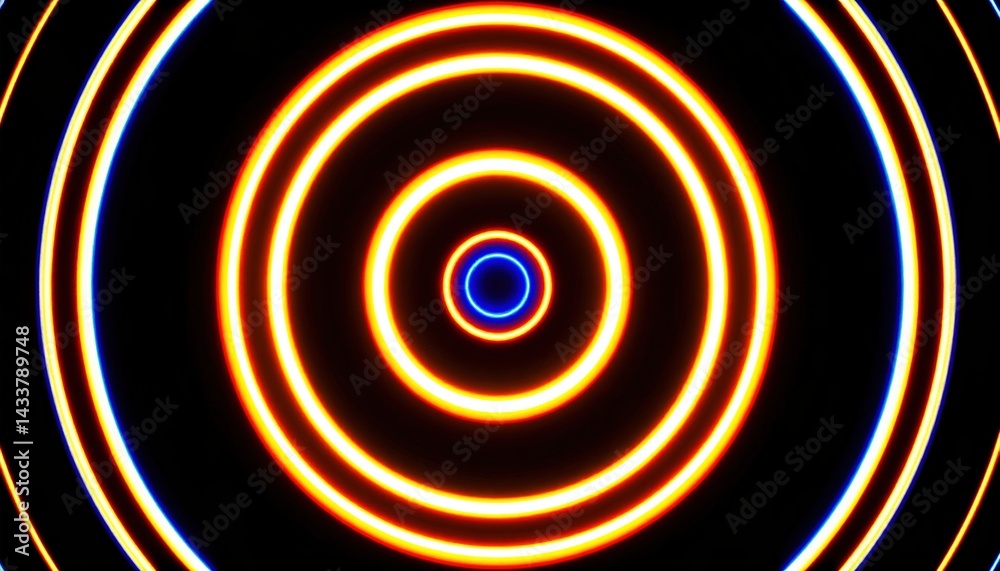 Poster dynamic circular patterns abstract visualization digital art dark background high contrast motion gr