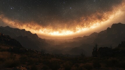 Cosmic desert landscape