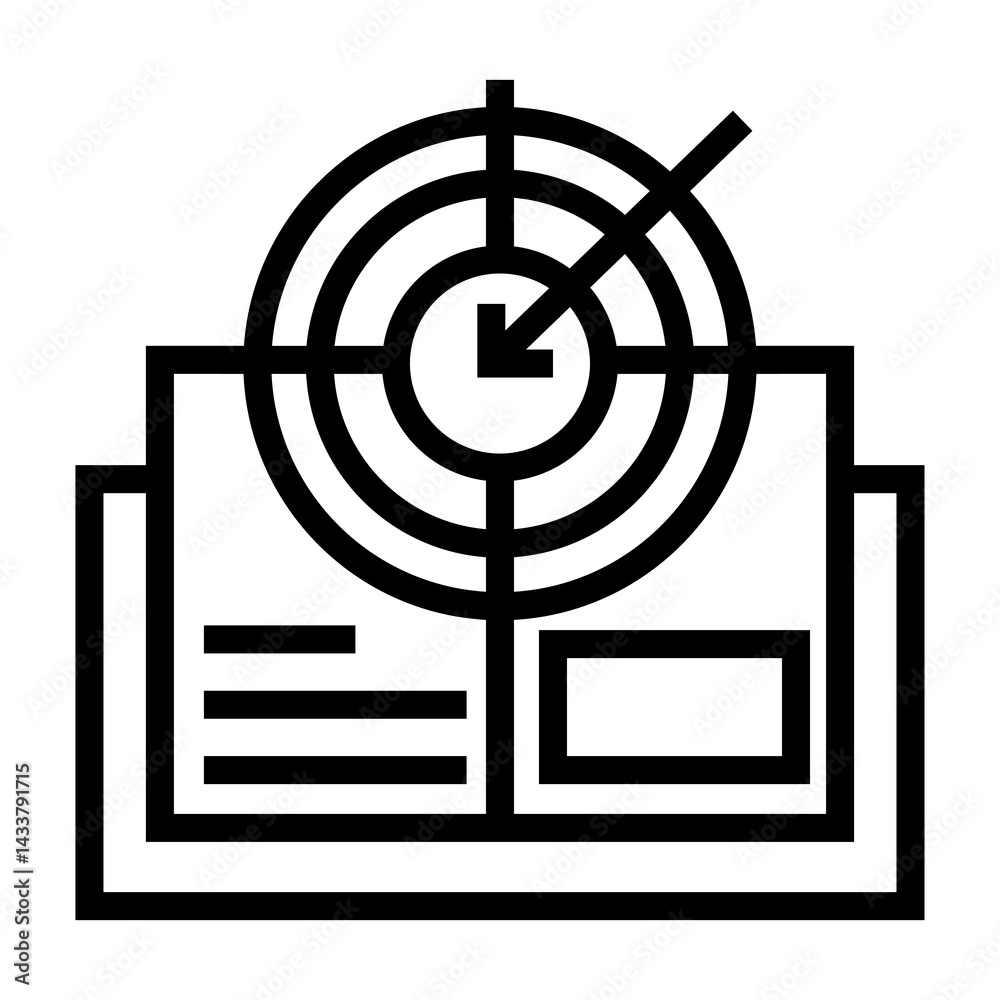 Poster objectif analytic vector icon